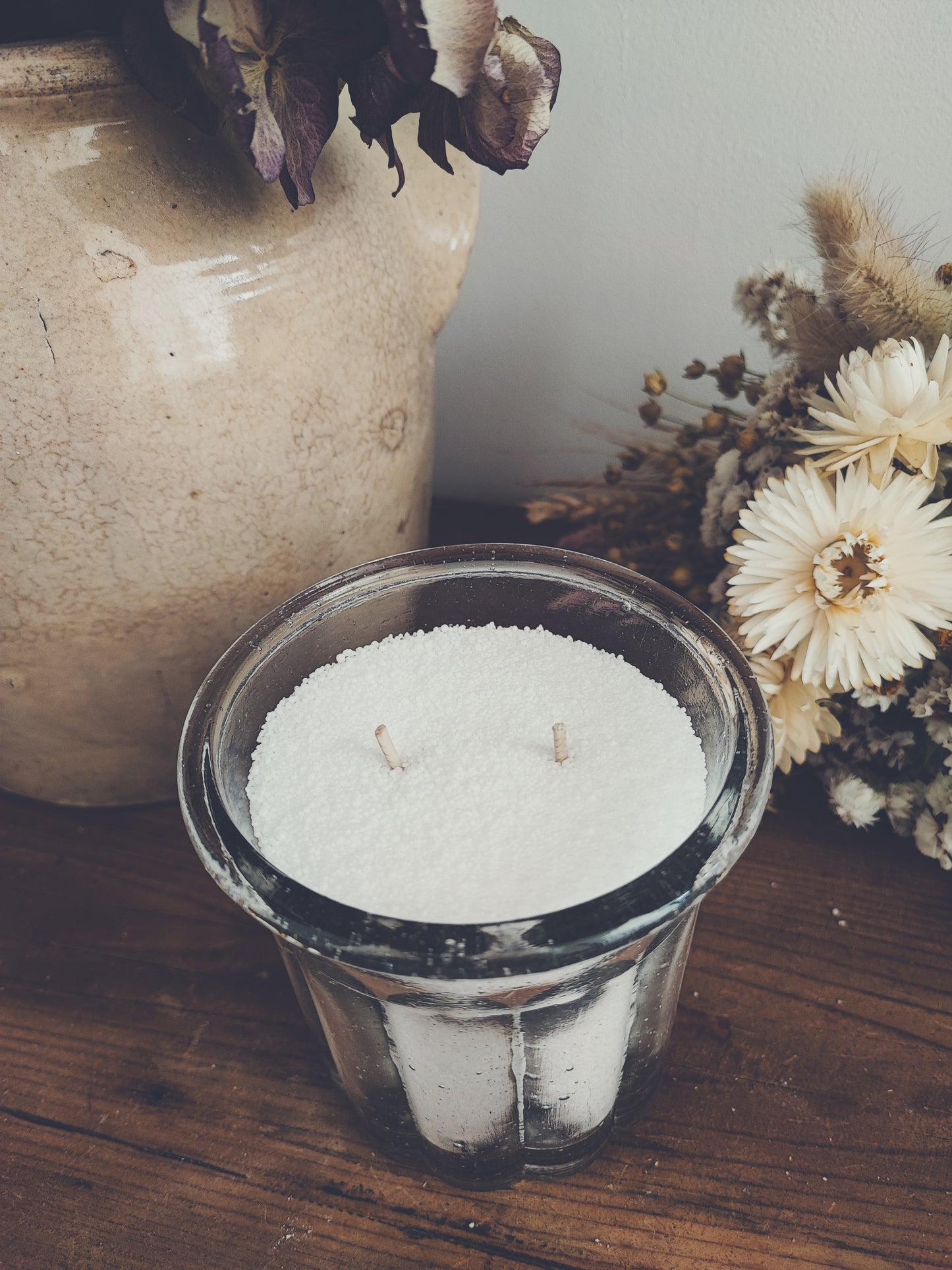 Ancien pot confiture bullé