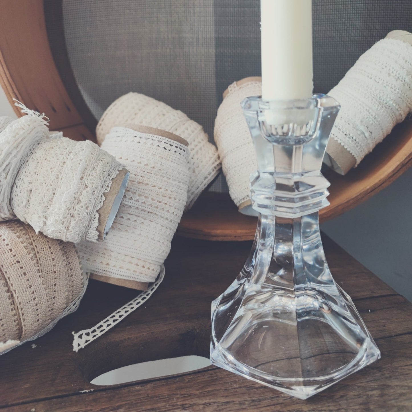Bougeoir haut en verre