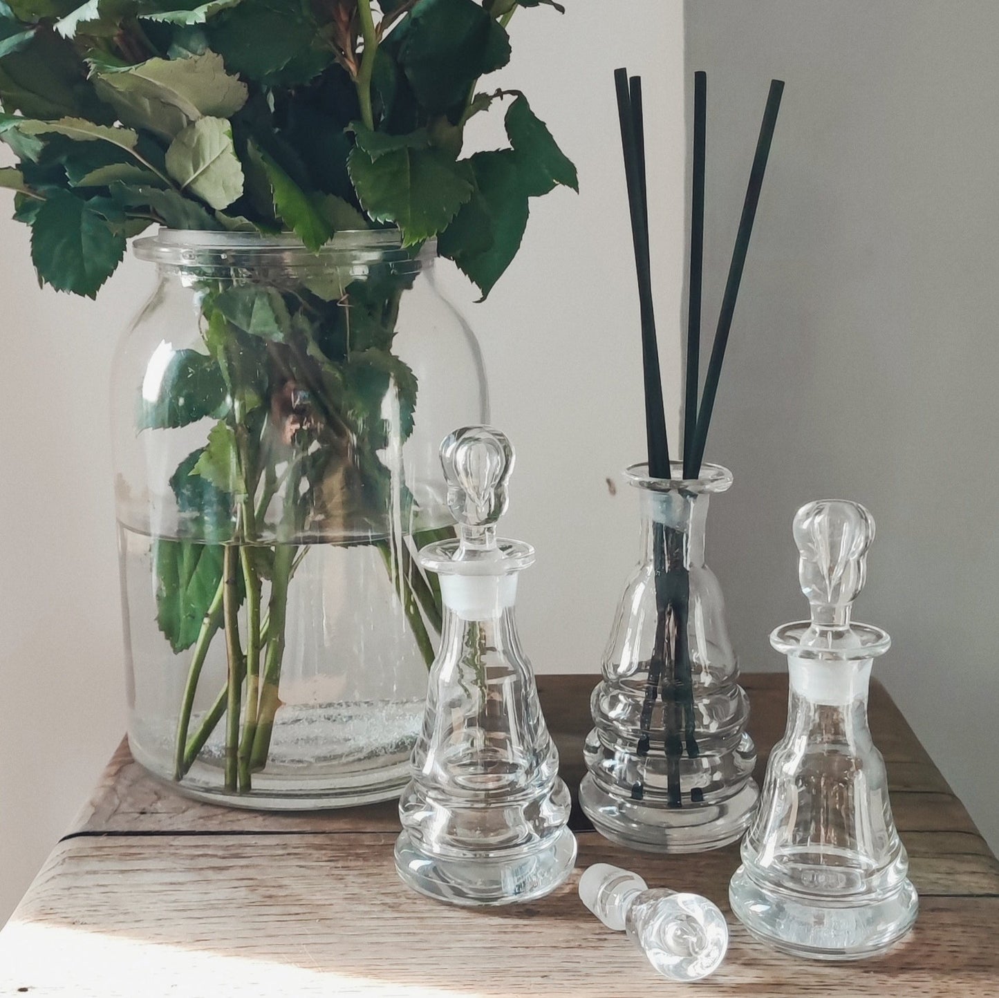 Trio de flacons en verre