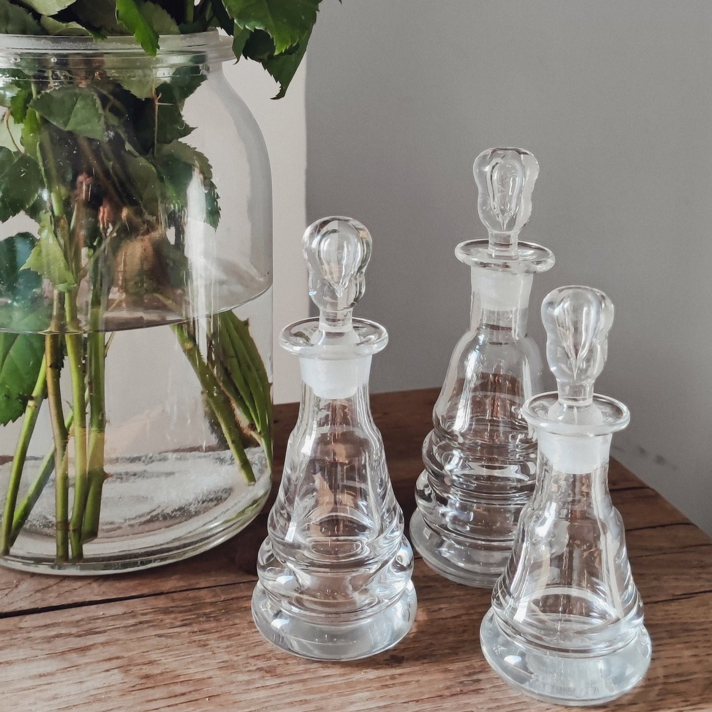 Trio de flacons en verre
