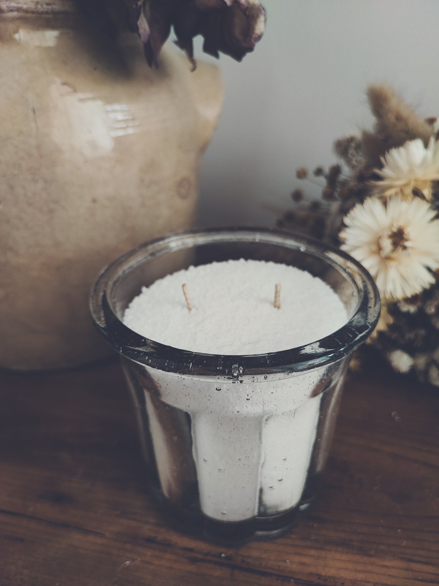 Ancien pot confiture bullé